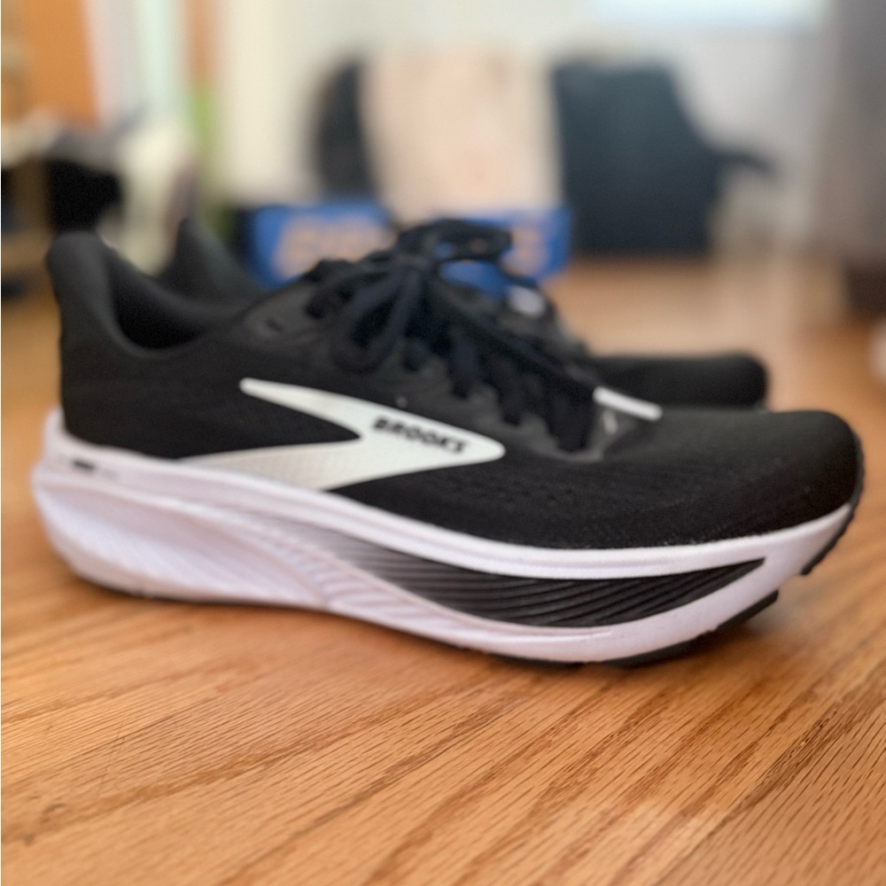 Brooks Black and White Athletic Sneakers